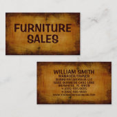 Möbelverkauf Antike Visitenkarte (Vorne/Hinten)