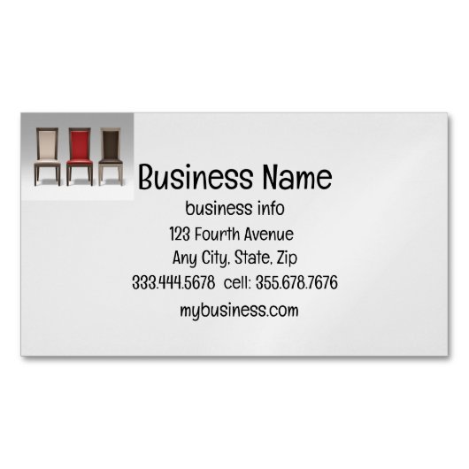 Möbelverkaufsreparaturkosten Magnetische Visitenkarte (Vorderseite)