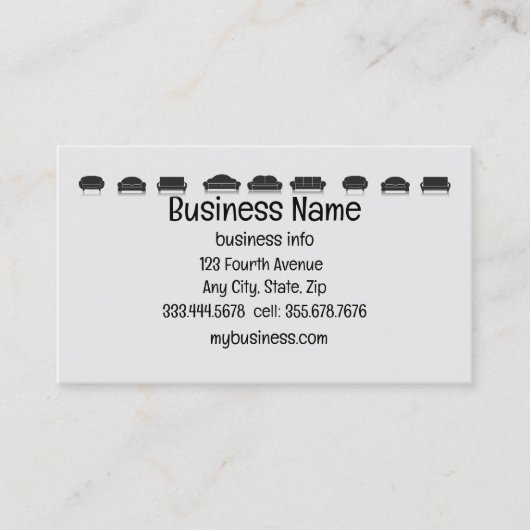 Möbelverkaufsreparaturkosten Visitenkarte (Vorderseite)