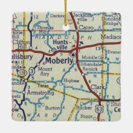 Moberly MO Vintag Map Keramikornament