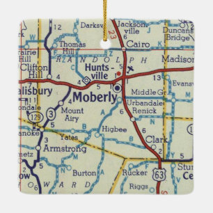 Moberly MO Vintage Karte Keramikornament