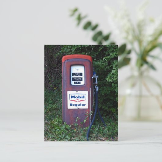 Mobil-Gaspumpe Postkarte (Stehend Vorderseite)