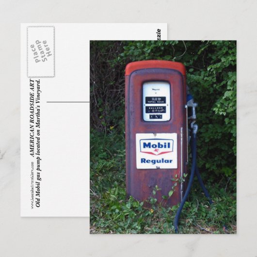 Mobil-Gaspumpe Postkarte (Vorne/Hinten)
