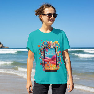 Mobil mit Social Network T - Shirt