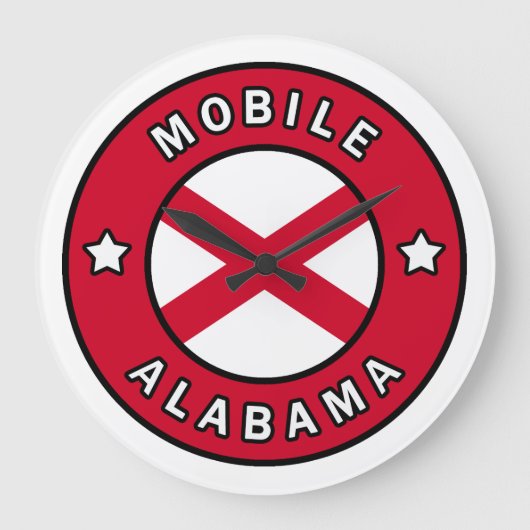 Mobile Alabama Große Wanduhr (Vorderseite)