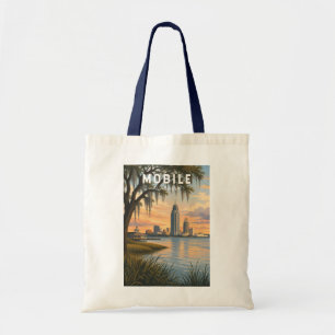 Mobile Alabama Illustration Reise Kunst Vintage Tragetasche