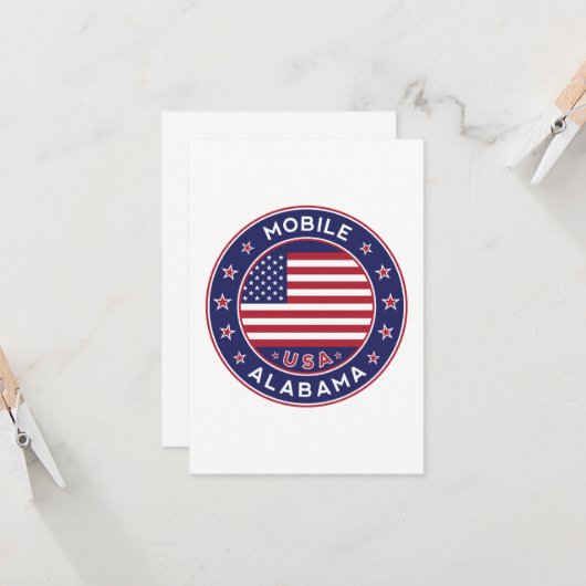 Mobile, Alabama Karte (Vorderseite/Rückseite Beispiel)