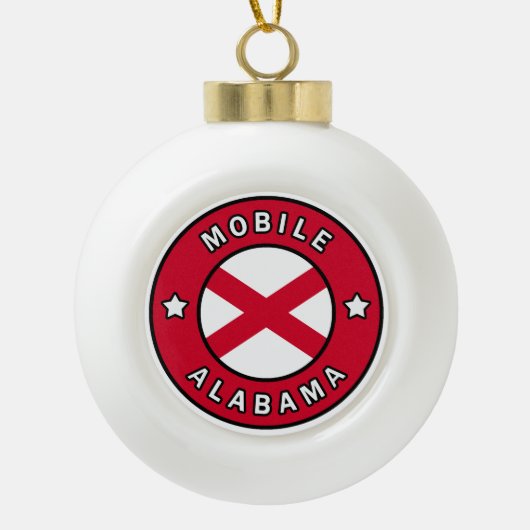 Mobile Alabama Keramik Kugel-Ornament (Vorderseite)