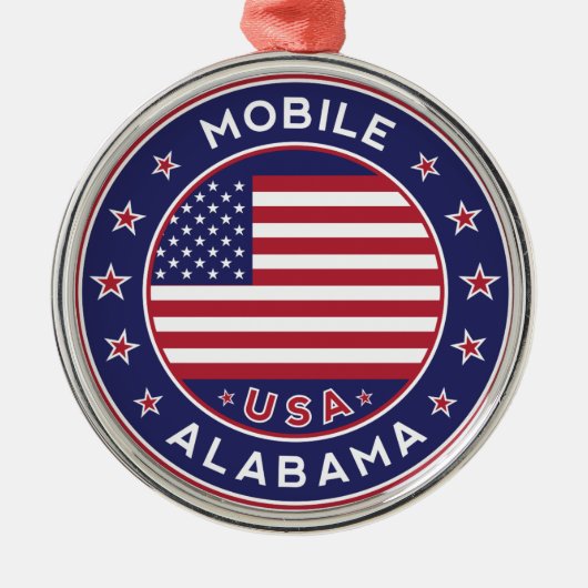 Mobile, Alabama Ornament Aus Metall (Vorne)