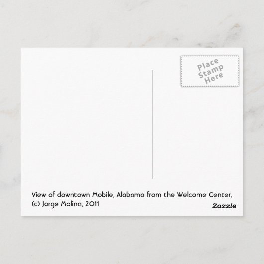 Mobile, Alabama Postkarte (Rückseite)