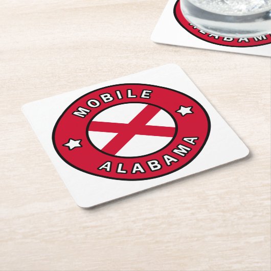 Mobile Alabama Rechteckiger Pappuntersetzer (angewinkelt)