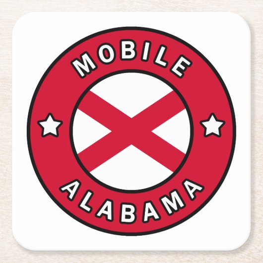 Mobile Alabama Rechteckiger Pappuntersetzer (Vorderseite)