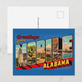 Mobile Alabama Retro-Grußpostkarte Postkarte (Vorne/Hinten)
