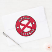 Mobile Alabama Runder Aufkleber (Umschlag)