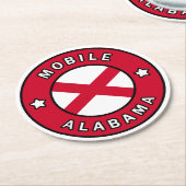 Mobile Alabama Runder Pappuntersetzer (Angewinkelt)