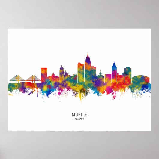 Mobile Alabama Skyline Poster (Vorne)