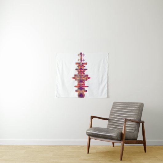 Mobile Alabama Skyline Wandteppich (Beispiel (Horizontal))