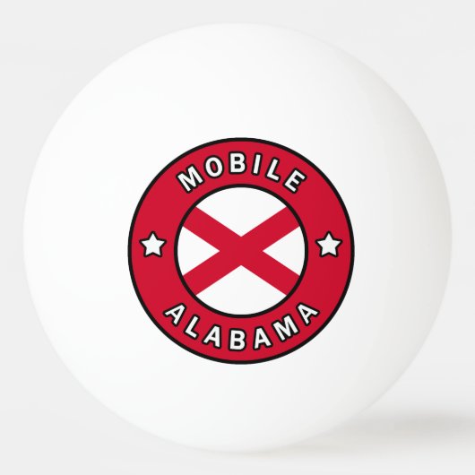 Mobile Alabama Tischtennisball (Vorderseite)
