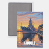 Mobile Alabama Travel Magnet (Vorderseite/Rückseite)