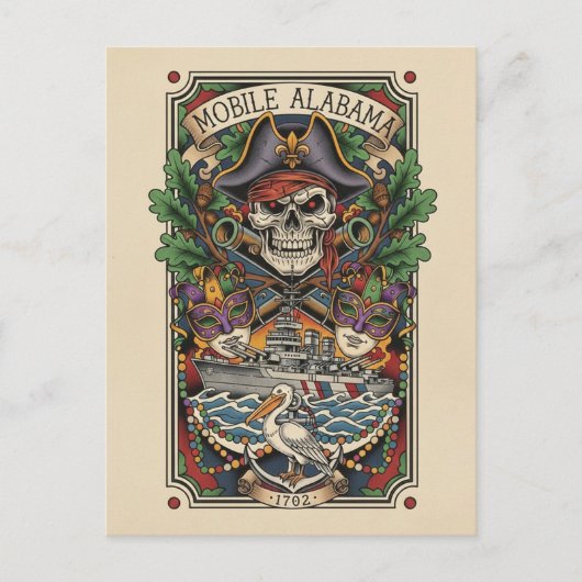 Mobile Alabama Travel Postkarte (Vorderseite)