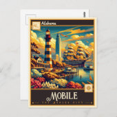 Mobile, Alabama | VINTAG Postkarte (Vorne/Hinten)