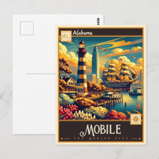 Mobile, Alabama | VINTAG Postkarte (Vorne/Hinten)