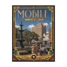 Mobile Alabama Vintage Art Deco Golden Age