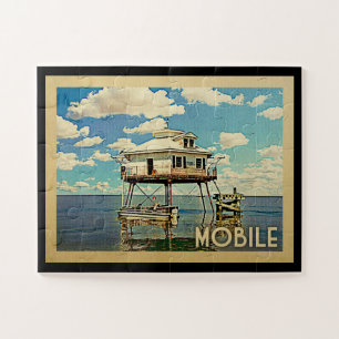 Mobile Alabama Vintage Reise Puzzle