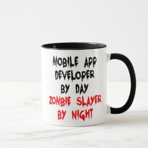 Mobile App Developer Zombie Slayer Joke Tasse