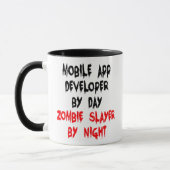 Mobile App Developer Zombie Slayer Joke Tasse (Links)