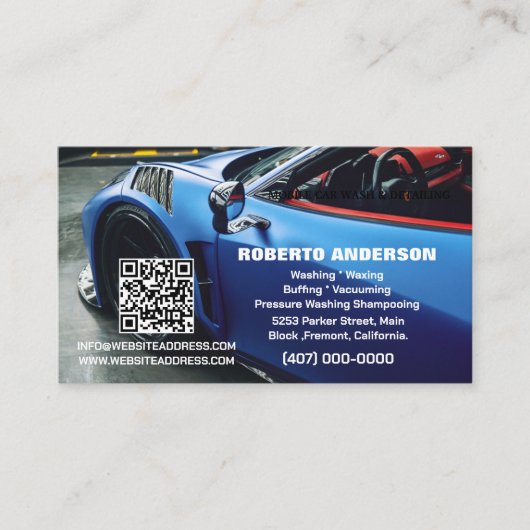 Mobile Auto Detection Auto Wash QR Visitenkarte (Vorderseite)