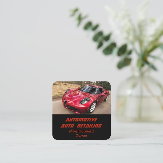 Mobile Auto Detection Service Business Card Quadratische Visitenkarte (Stehend Vorderseite)