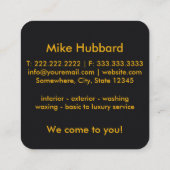 Mobile Auto Detection Service Business Card Quadratische Visitenkarte (Rückseite)