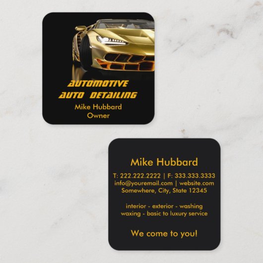 Mobile Auto Detection Service Business Card Quadratische Visitenkarte (Vorne/Hinten)