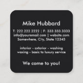 Mobile Auto Detection Service Business Card Quadratische Visitenkarte (Rückseite)