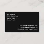 Mobile Auto Glass Repair Replace Visitenkarte (Rückseite)