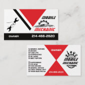 Mobile Auto Mechanic Car Repair Editable Visitenkarte (Vorne/Hinten)