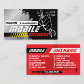 Mobile Auto Mechanic Car Repair Editable Visitenkarte (Vorne/Hinten)