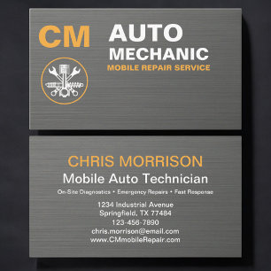 Mobile Auto-Reparatur & Autotechniker-Service Visitenkarte