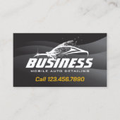 Mobile Auto zur Detailierung moderner Black Automo Visitenkarte (Vorderseite)