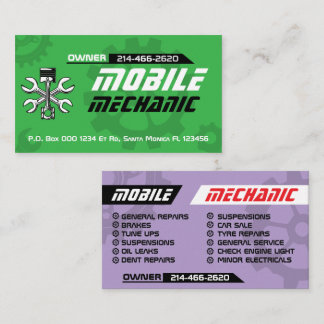 Mobile Automechaniker Auto-Reparatur Editable Visitenkarte