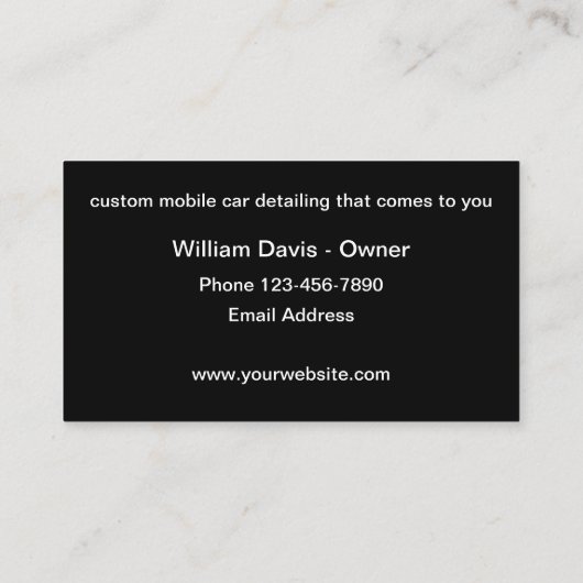 Mobile Car Automotive - Detaillierte Visitenkarten Visitenkarte (Rückseite)