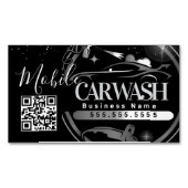 Mobile Car Wash Detail - Business Logo QR Code B Magnetische Visitenkarte (Vorderseite)