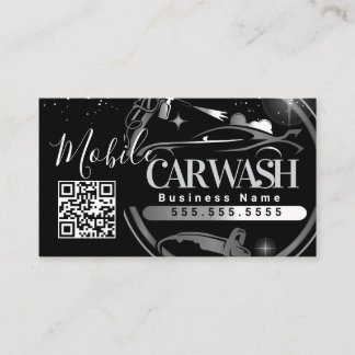 Mobile Car Wash Detail - Business Logo QR Code B Visitenkarte