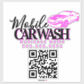 Mobile Car Wash Detail Business QR Code Aufkleber (Blatt)