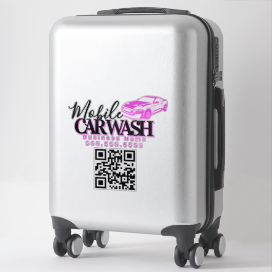 Mobile Car Wash Detail Business QR Code Aufkleber (Koffer)