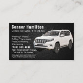 Mobile Car Wash & Detailing Pressure black leather Visitenkarte (Vorderseite)