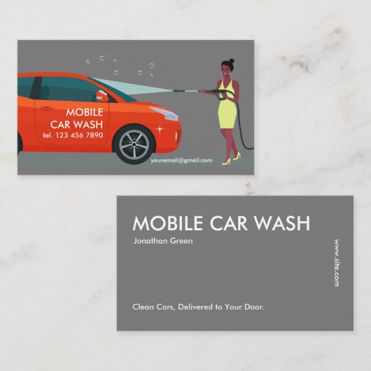 Mobile Car Wash Visitenkarte (Vorne/Hinten)