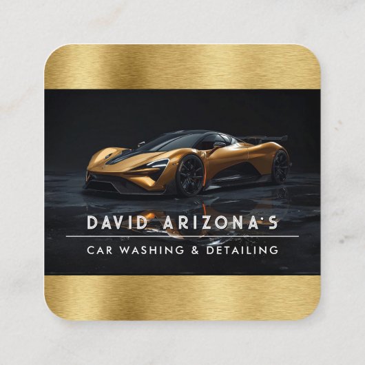 Mobile Car Washing and auto detailing  Quadratische Visitenkarte (Rückseite)