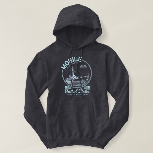 MOBILE CITY ALABAMA - USS ALABAMA BATTLESHIP HOODIE (Design vorne)
